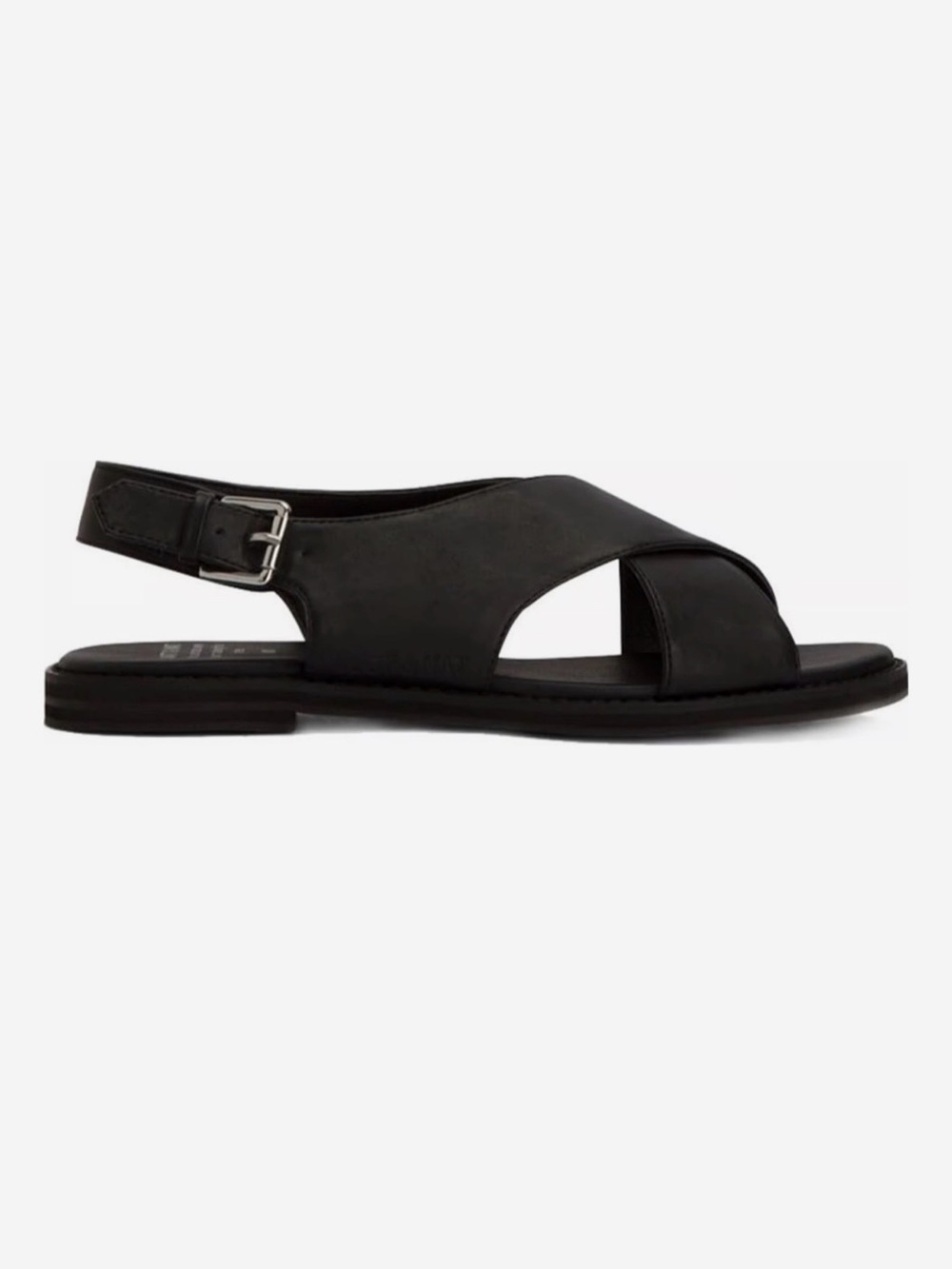 SHEIN Black Crisscross Slingback Flat Sandals